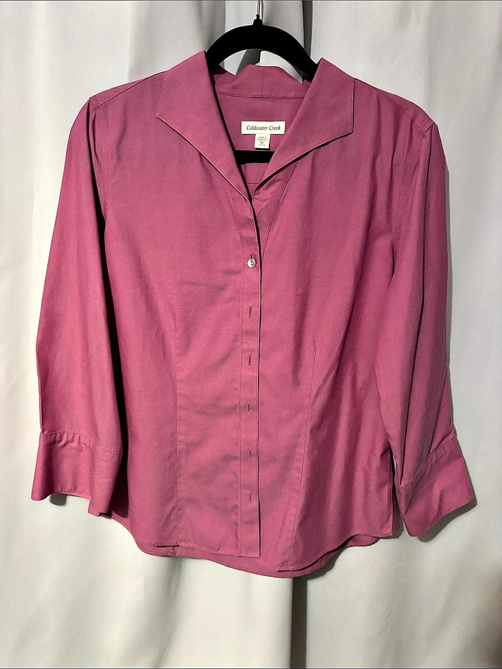 Coldwater Creek Cotton Button Front Blouse in Pink Size Medium Like New